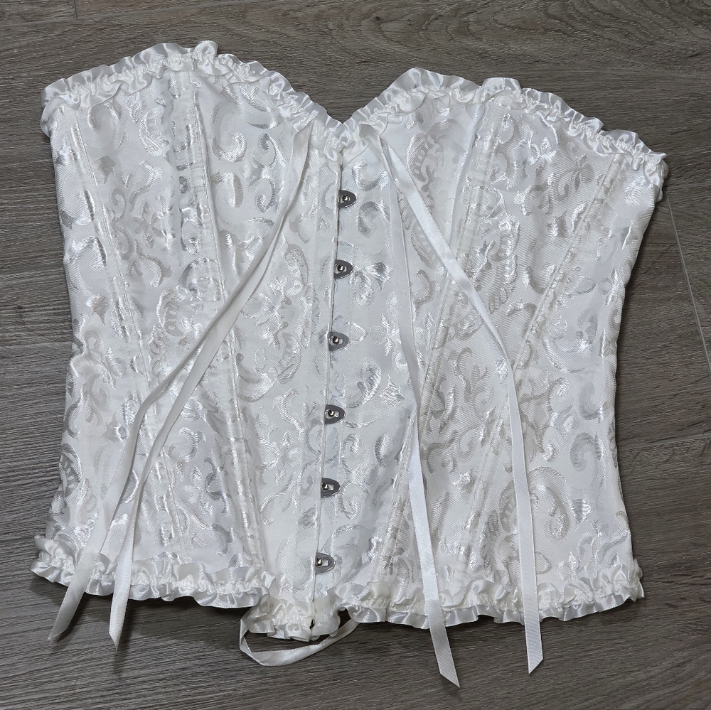 White Corset Shaper Fairycore Womans Sz Large Sexy Lingerie Fantasy
